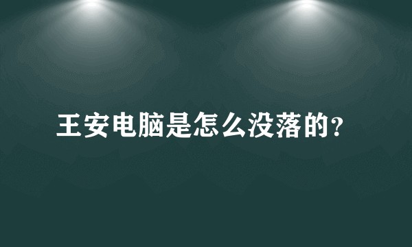 王安电脑是怎么没落的？