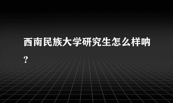 西南民族大学研究生怎么样呐？