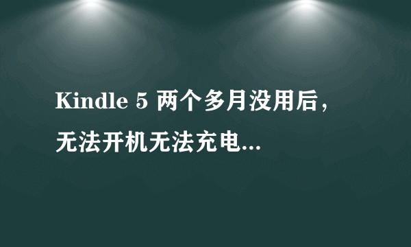Kindle 5 两个多月没用后，无法开机无法充电，一直显示那个电池的界面，怎么回事？