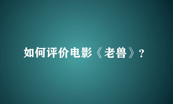 如何评价电影《老兽》？