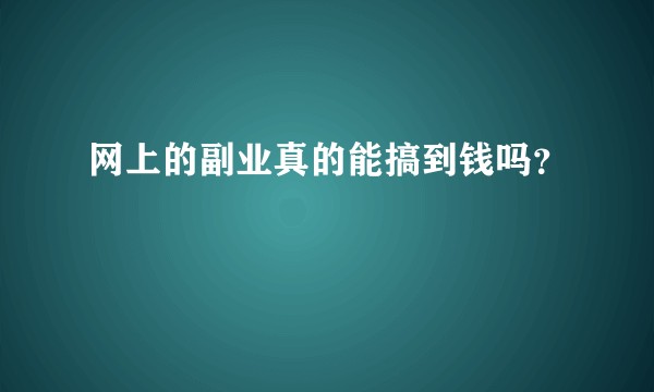 网上的副业真的能搞到钱吗？