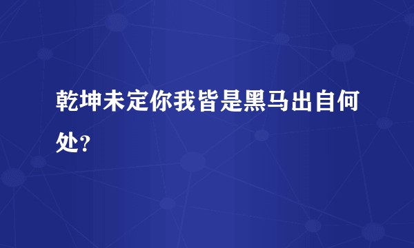 乾坤未定你我皆是黑马出自何处？