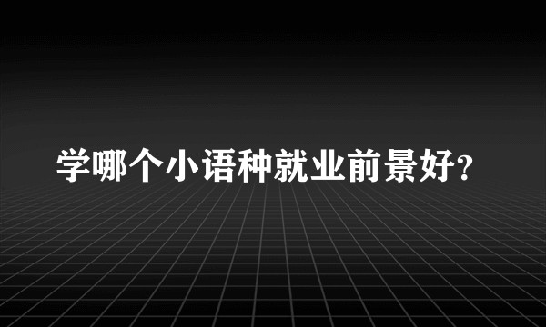 学哪个小语种就业前景好？