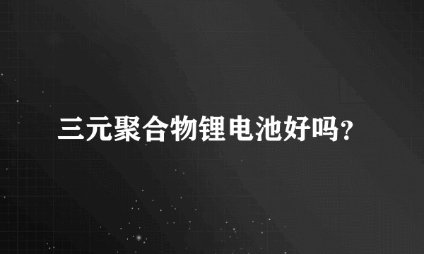 三元聚合物锂电池好吗？