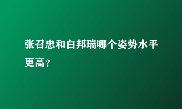 张召忠和白邦瑞哪个姿势水平更高？
