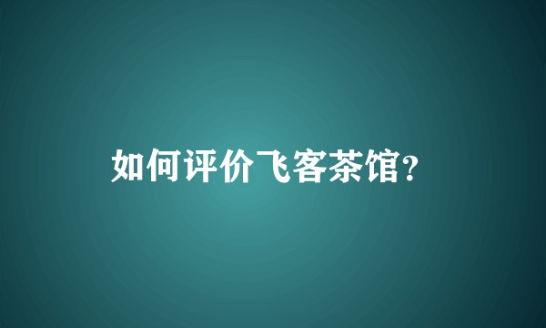 如何评价飞客茶馆？