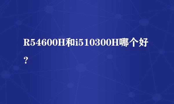 R54600H和i510300H哪个好？