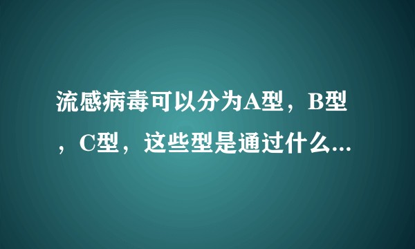 流感病毒可以分为A型,B型,C型,这些型是通过什么划分的?