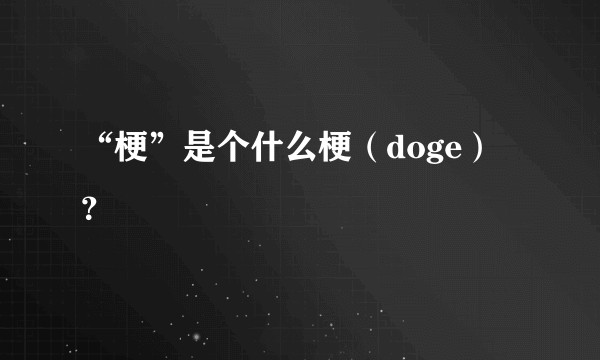 “梗”是个什么梗（doge）？